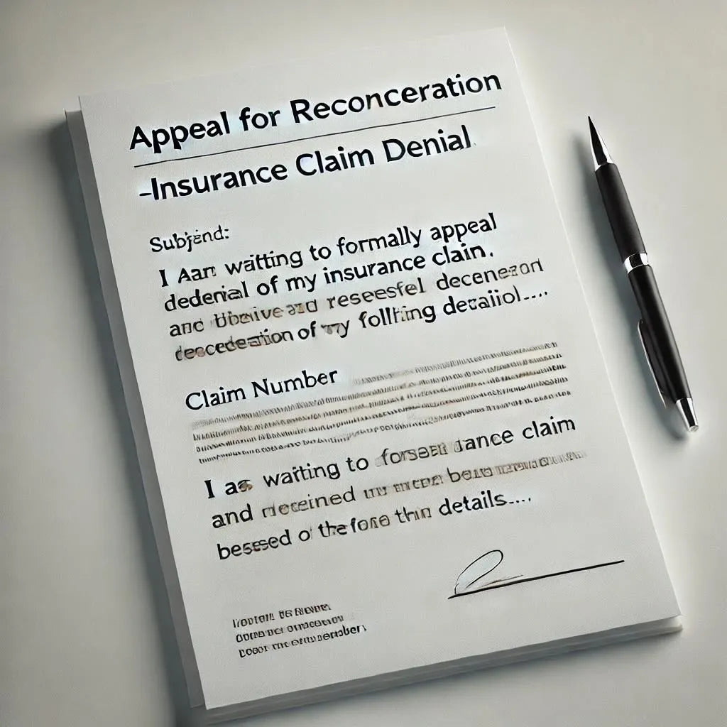 sample letter of appeal for reconsideration insurance claims