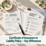 Certificate of Insurance vs liability policy