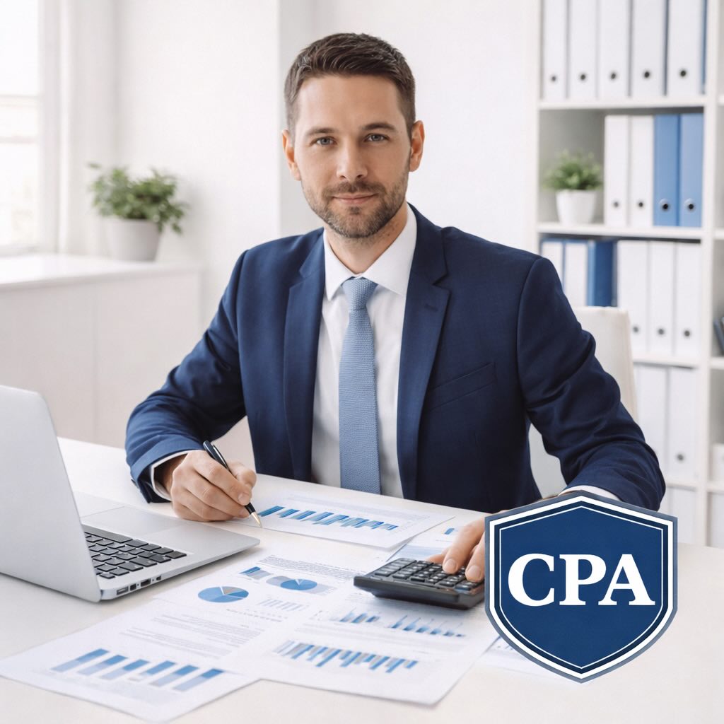 CPA full form - Certified Public Accountant professional working on financial reports