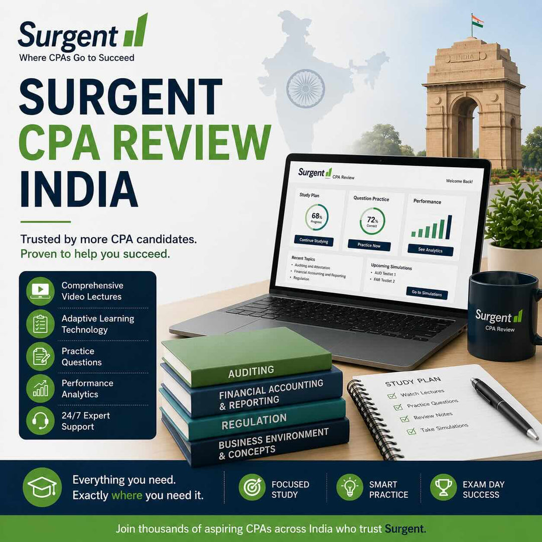 Surgent CPA Review India 2026 | Eduyush Price & AI Prep