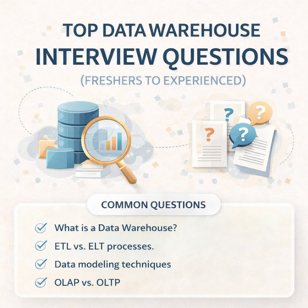 Top Data Warehouse Interview Questions and Answers (2026 Guide)