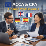 ACCA and CPA finance professionals working in European office with multilingual communication skills