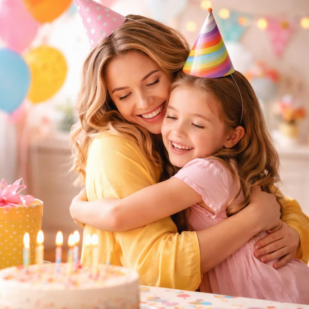 heart touching birthday wishes for daughter from mother - mother hugging daughter on birthday