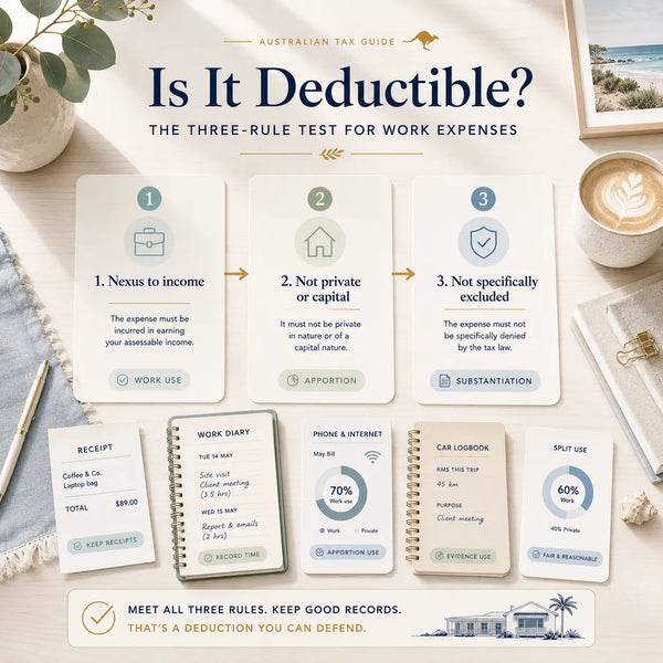 Is It Deductible? The Australian Tax 3-Rule Test Guide