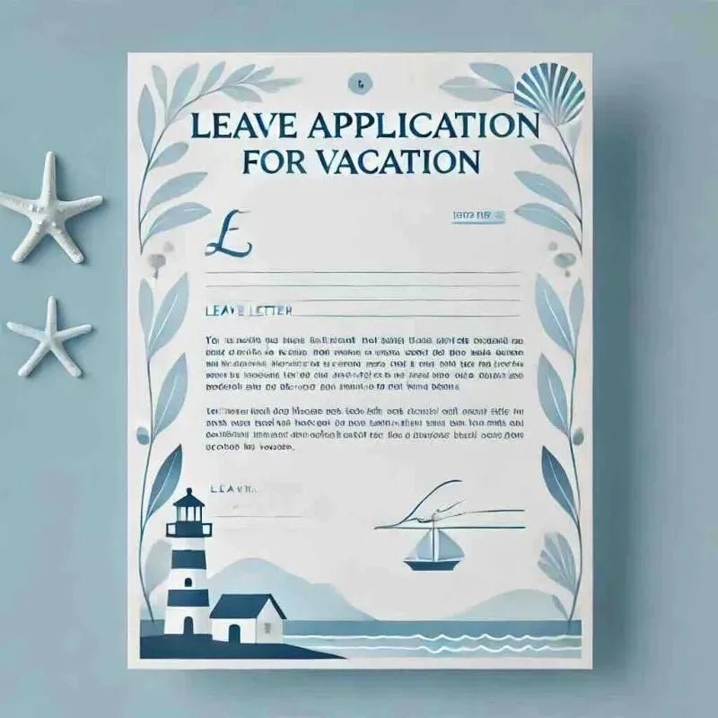 Leave Application for Vacation: 7 Sample formats - Eduyush