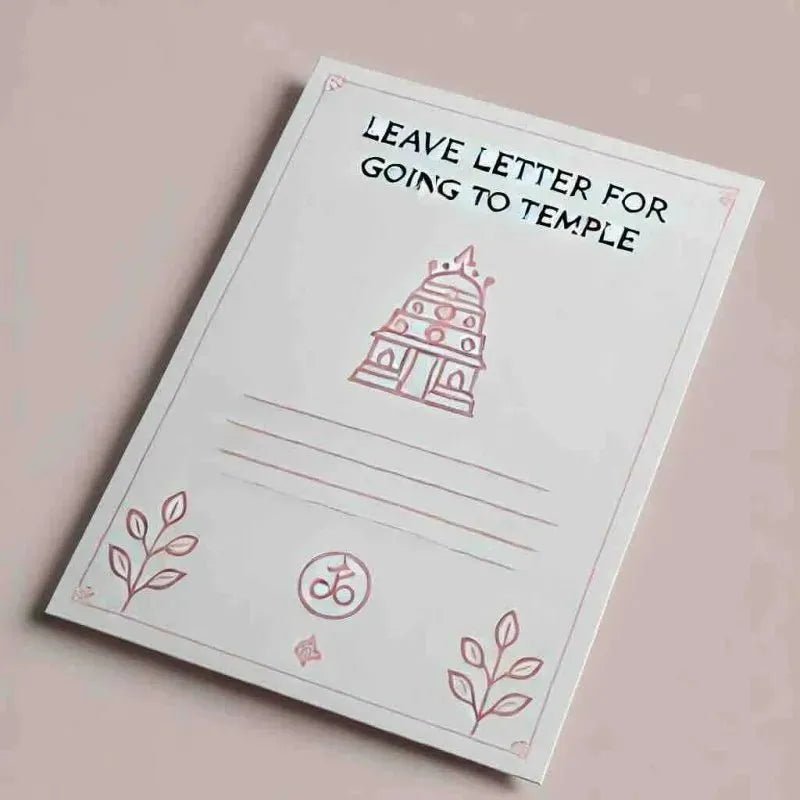 Leave letter for going to temple. 7 sample formats - Eduyush