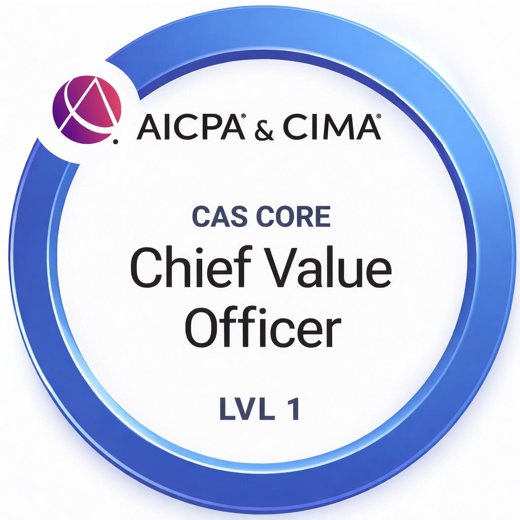 AICPA and CIMA CAS CVO II strategic risk and ethics course badge - 9 CPE credits on Eduyush
