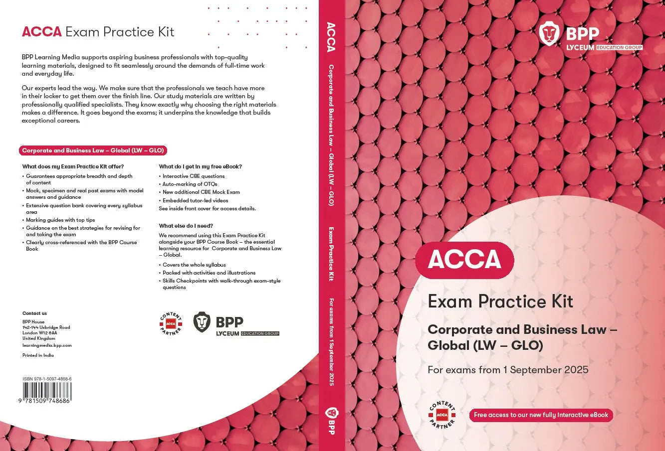 BPP ACCA LW Global for exams from Sep 1 2025 till Aug 27