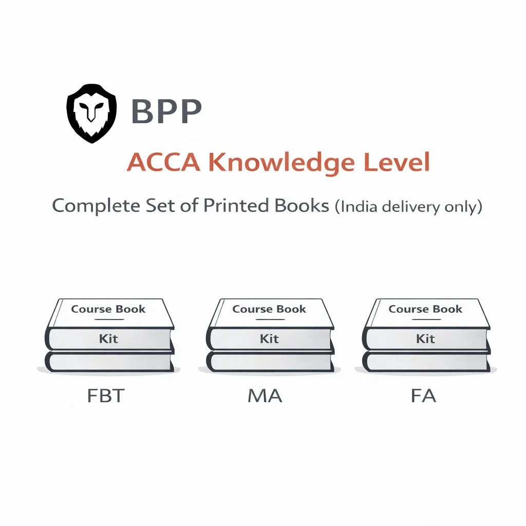 BPP ACCA books for Knowledge level. India delivery within 7 days. Bundle of FBT, MA and FA. Latest edition